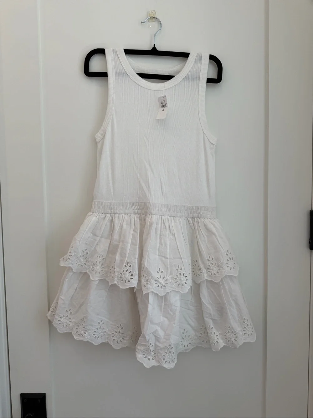 Gap Kids White Eyelet Tiered Tank Dress for Girls